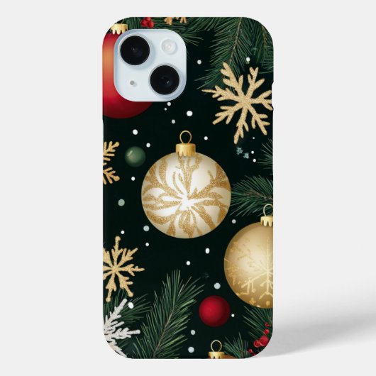 Elegantes Rotes Gold Festivals Weihnachten Case-Mate iPhone Hülle (Rückseite)