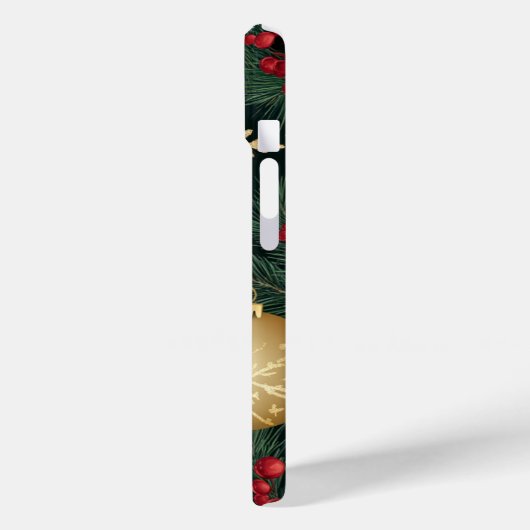 Elegantes Rotes Gold Festivals Weihnachten Case-Mate iPhone Hülle (Rückseite / Links)