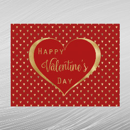 Elegantes Rotes Gold Herzstück Feiertagspostkarte