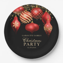 Elegantes Rotes Gold Ornamente Weihnachts-Party