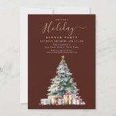 Elegantes Rotes Gold Party Einladung (Vorderseite)