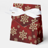 Elegantes Rotes Gold Snowflake Personalisiert Geschenkschachtel (Vorderseite)