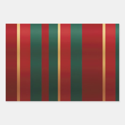 Elegantes Rotes Gold und grüner Luxus kühl Geschenkpapier Set (Vorderseite)