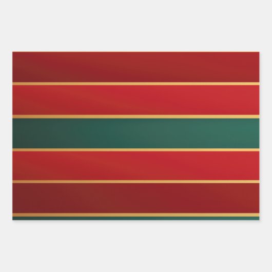 Elegantes Rotes Gold und grüner Luxus kühl Geschenkpapier Set (Vorderseite 3)