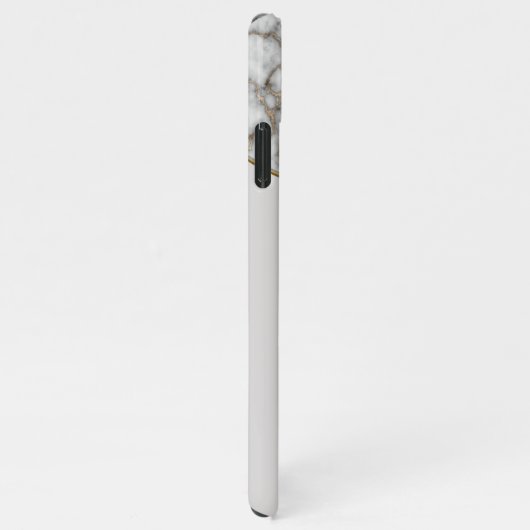 Elegantes, rotes Goldmarmor Schwarzes Grau Monogra iPhone Hülle (Rechte Seite)