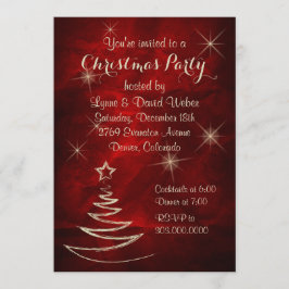 Elegantes rotes GoldweihnachtsParty Einladung
