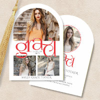 Elegantes rotes GRAD 4-Foto-Collage-Tor Abschlussf