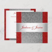Elegantes rotes graues weißes Verlobungs-Party Einladung (Vorne/Hinten)