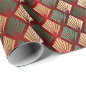 Elegantes Rotes Grün Geschenkpapier (Rolleneckpunkt)