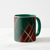 Elegantes Rotes Grün Kariert Tasse (VorderseiteRechts)