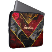 Elegantes rotes, gürtelförmiges Gold Laptopschutzhülle (Vorne Rechts)