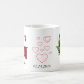 Elegantes rotes Herz Blumen-Initial-C-Kaffeeg mit Kaffeetasse (Mittel)