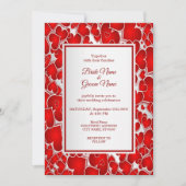 Elegantes Rotes Herz Einladung Hochzeit (Vorderseite)