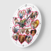 Elegantes Rotes Herz | Familienfotomaterial Große Wanduhr (Winkel)