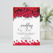 Elegantes Rotes Herz Probe Abendessen Einladung (Stehend Vorderseite)