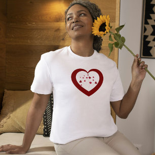 Elegantes rotes Herz Valentinstag Freundin Geschen T-Shirt
