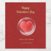 Elegantes Rotes Herz Weinlabel Weinetikett (Einzelnes Label)