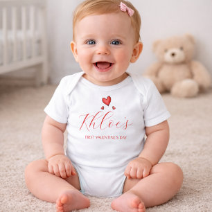 Elegantes rotes Herzen Baby-Body Baby Strampler
