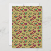 Elegantes rotes Herzmuster Moderne Hochzeit Einladung (Rückseite)