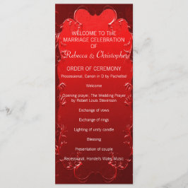 Elegantes Rotes Hochzeitsprogramm Programm