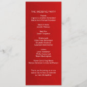 Elegantes Rotes Hochzeitsprogramm Programm (Rückseite)