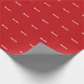Elegantes rotes individuelle Name-Textmuster Weihn Geschenkpapier (Ecke)