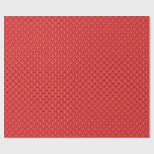 Elegantes rotes japanisches Scales-Muster Geschenkpapier (Flach)