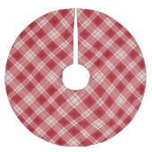 Elegantes Rotes Kariertes Treppenhaus Polyester Weihnachtsbaumdecke (Vorderseite)