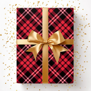 Elegantes rotes Karomuster Geschenkpapier