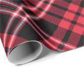 Elegantes rotes Karomuster Geschenkpapier (Rolleneckpunkt)