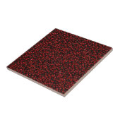 Elegantes rotes Konfetti auf schwarzem Glitter-Sty Fliese (Seite)