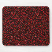 Elegantes rotes Konfetti auf schwarzem Glitter-Sty Mousepad (Vorne)