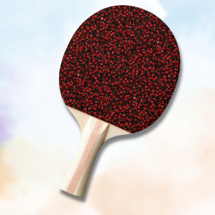 Elegantes rotes Konfetti auf schwarzem Glitter-Sty Tischtennis Schläger