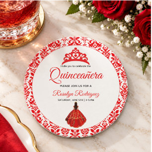 Elegantes rotes königliches Quinceañera Getränkeuntersetzer