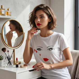 Elegantes rotes Lippen Grafik T-Shirt