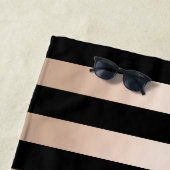 elegantes rotes LippenRosen-Goldschwarzes stripes Strandtuch (Beispiel)