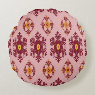 Elegantes rotes Mandala-Geometrie-Bettwäsche- & He Rundes Kissen