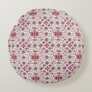 Elegantes rotes Mandala-Geometrie-Bettwäsche & Hei Rundes Kissen