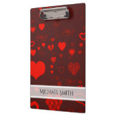 Elegantes rotes modernes Herz Muster #2 Klemmbrett (Links)