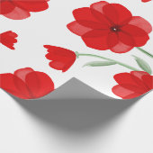 Elegantes rotes Mohnmuster Geschenkpapier (Ecke)