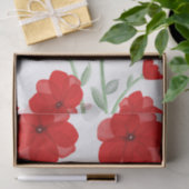 Elegantes rotes Mohnmuster Seidenpapier (Geschenk)