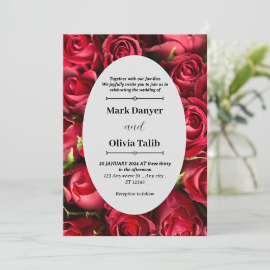 Elegantes rotes Motherboard für die Einladung zur (Stehend Vorderseite)