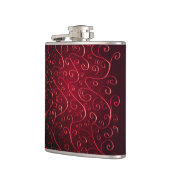 Elegantes rotes Muster Flachmann (Links)