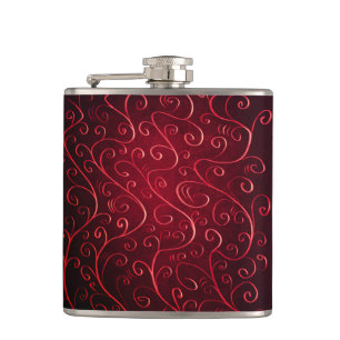 Elegantes rotes Muster Flachmann