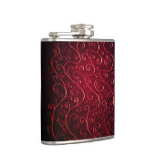 Elegantes rotes Muster Flachmann (Rechts)