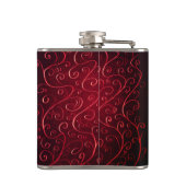 Elegantes rotes Muster Flachmann (Rückseite)
