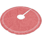 Elegantes rotes Muster gepunktete Grenzen Polyester Weihnachtsbaumdecke (Schrägansicht)