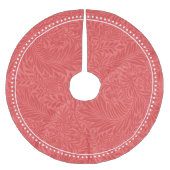 Elegantes rotes Muster gepunktete Grenzen Polyester Weihnachtsbaumdecke (Vorderseite)
