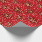 Elegantes rotes Muster Geschenkpapier (Ecke)