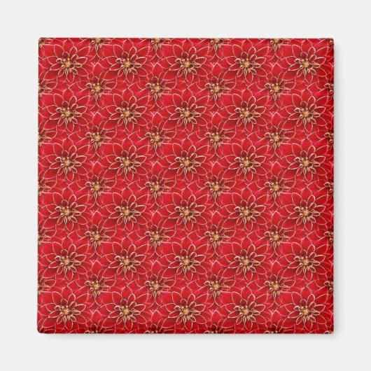 Elegantes rotes Muster Magnet (Vorne)